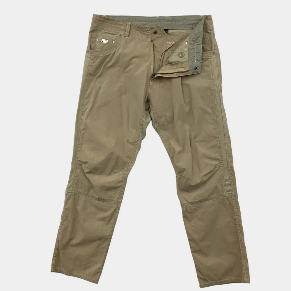 Kuhl Radikl Khaki Tan Mens Performance Hiking Outdoor Pants 36x32